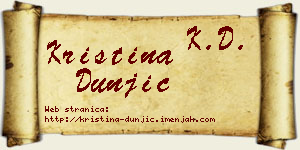 Kristina Dunjić vizit kartica